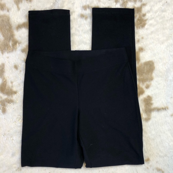 Eileen Fisher Pants Small Black Pull On Stretch - Picture 3 of 7